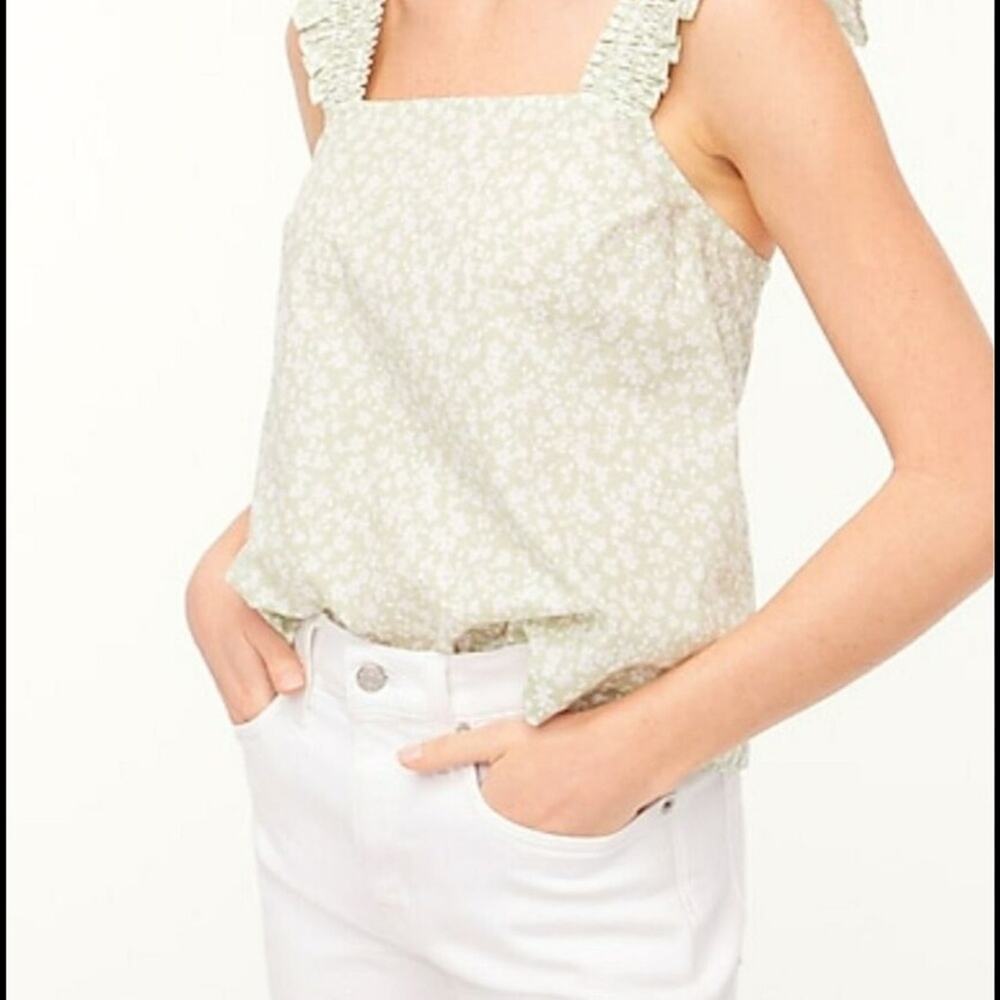 J crew smocked sleeve Floral Top size S